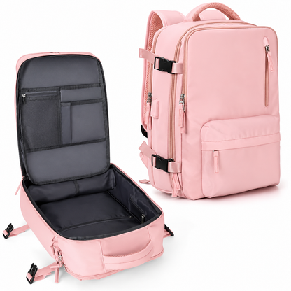 Carry-On Travel Backpack with Laptop Compartment and Shoe