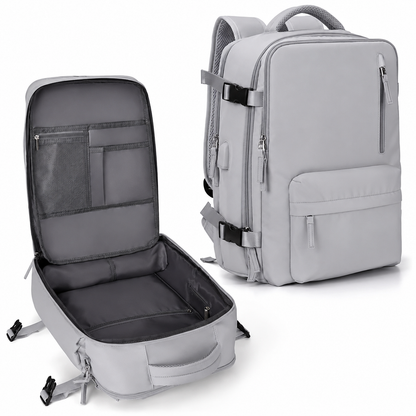 Carry-On Travel Backpack with Laptop Compartment and Shoe