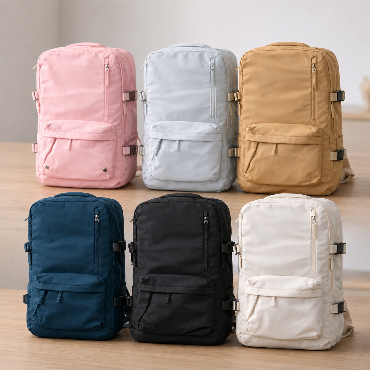 Carry-On Travel Backpack with Laptop Compartment and Shoe