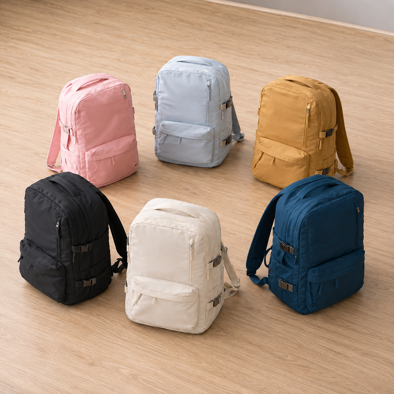 Carry-On Travel Backpack with Laptop Compartment and Shoe
