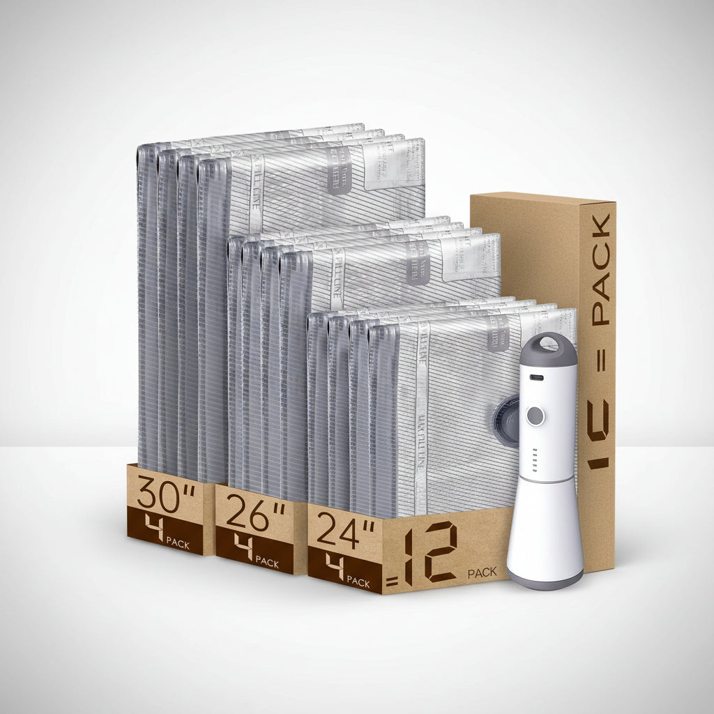 Cordless Vacuum Storage Bags with Pump – Travel Packing Set