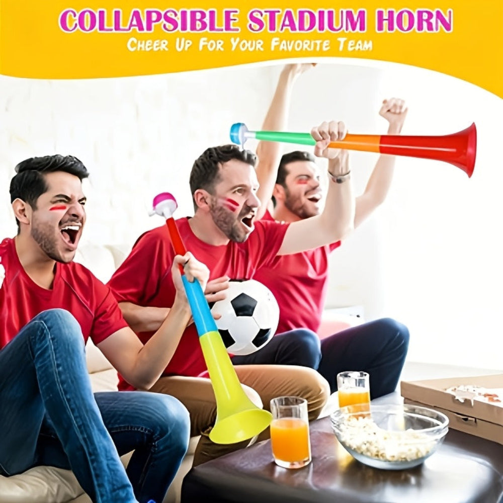 Foldable Vuvuzela Horn Set for Stadium Cheering - Portable Loud Party Noise Makers