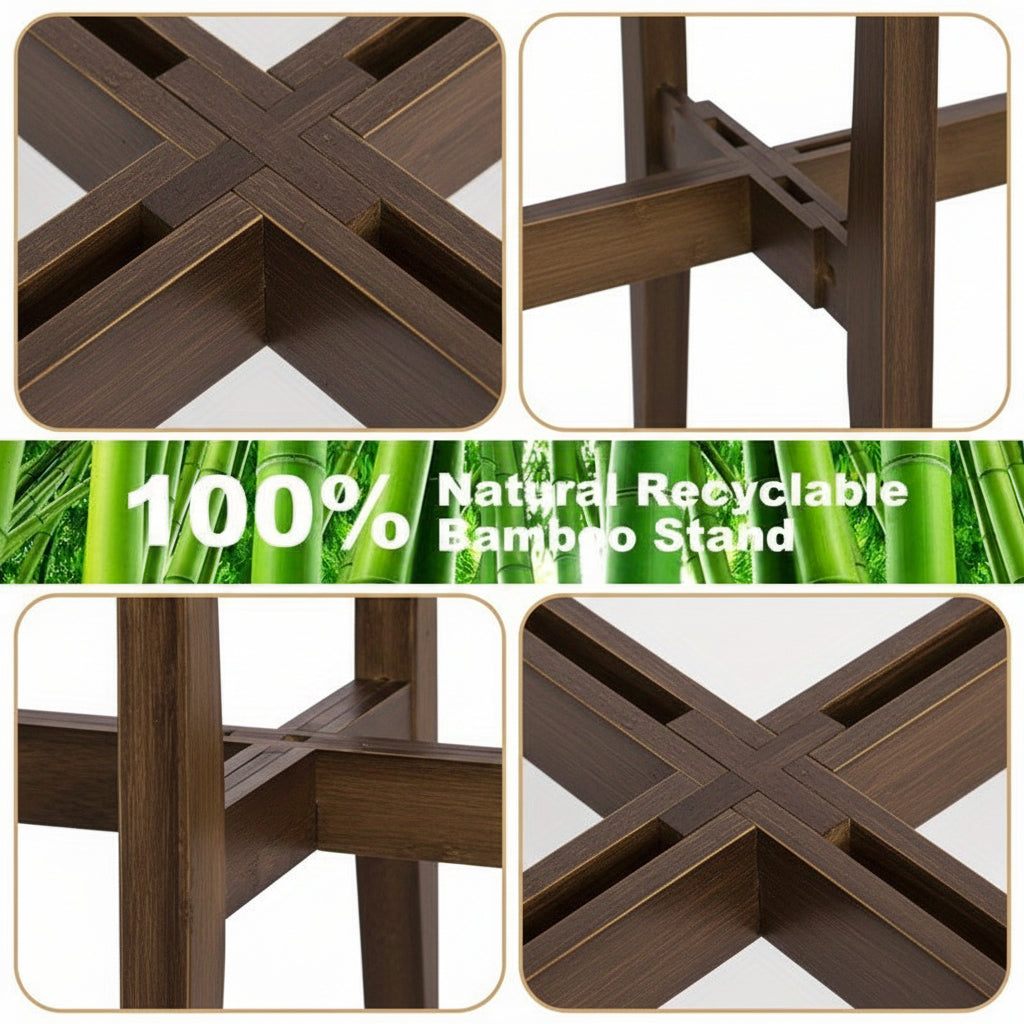 Elegant Marble-Top Adjustable Indoor Plant Stand with Flower Holder