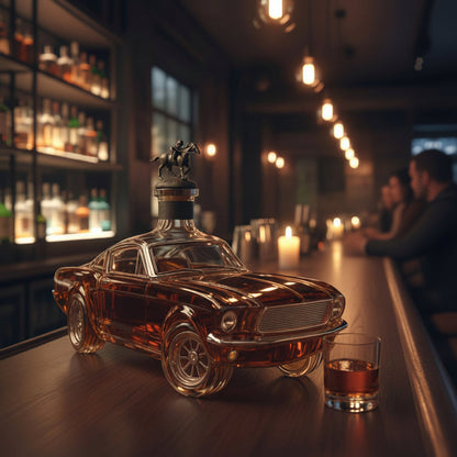 Car-Shaped Whiskey Decanter - Glass Bar Display Bottle