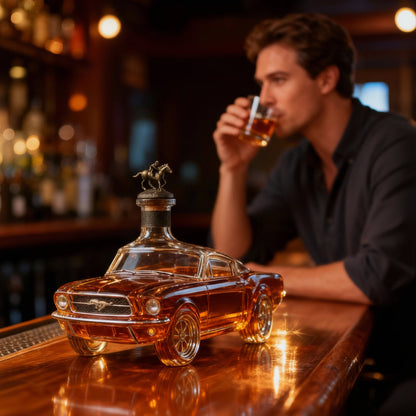 Car-Shaped Whiskey Decanter - Glass Bar Display Bottle