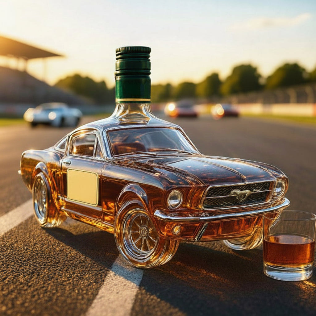 Car-Shaped Whiskey Decanter - Glass Bar Display Bottle