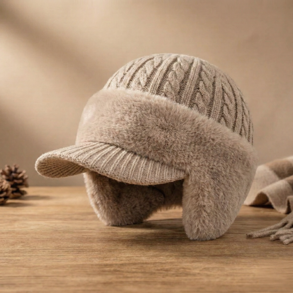 Cozy Winter Knit Trapper Hat with Ear Flaps