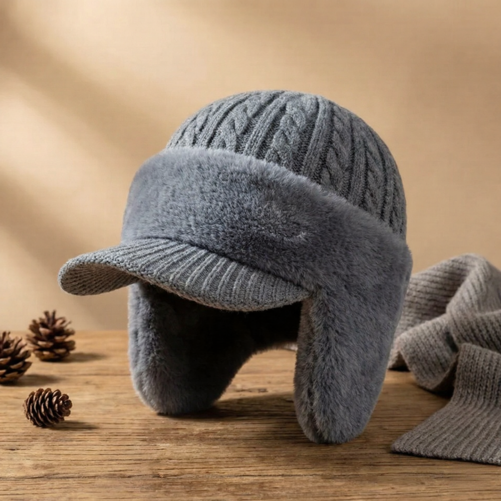 Cozy Winter Knit Trapper Hat with Ear Flaps