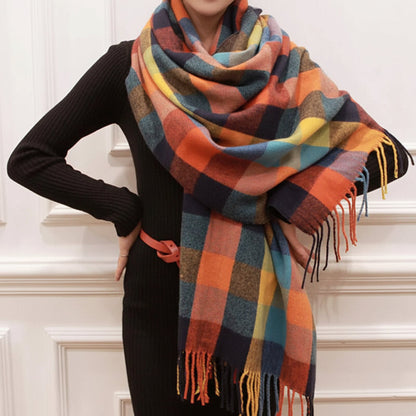 Cozy Plaid Winter Scarf - Soft, Warm Wrap for Cold Weather