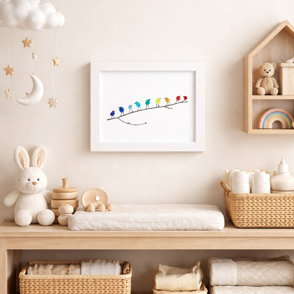 Coastal Wall Art: Sea Glass, Bird & Driftwood Picture Frame Display