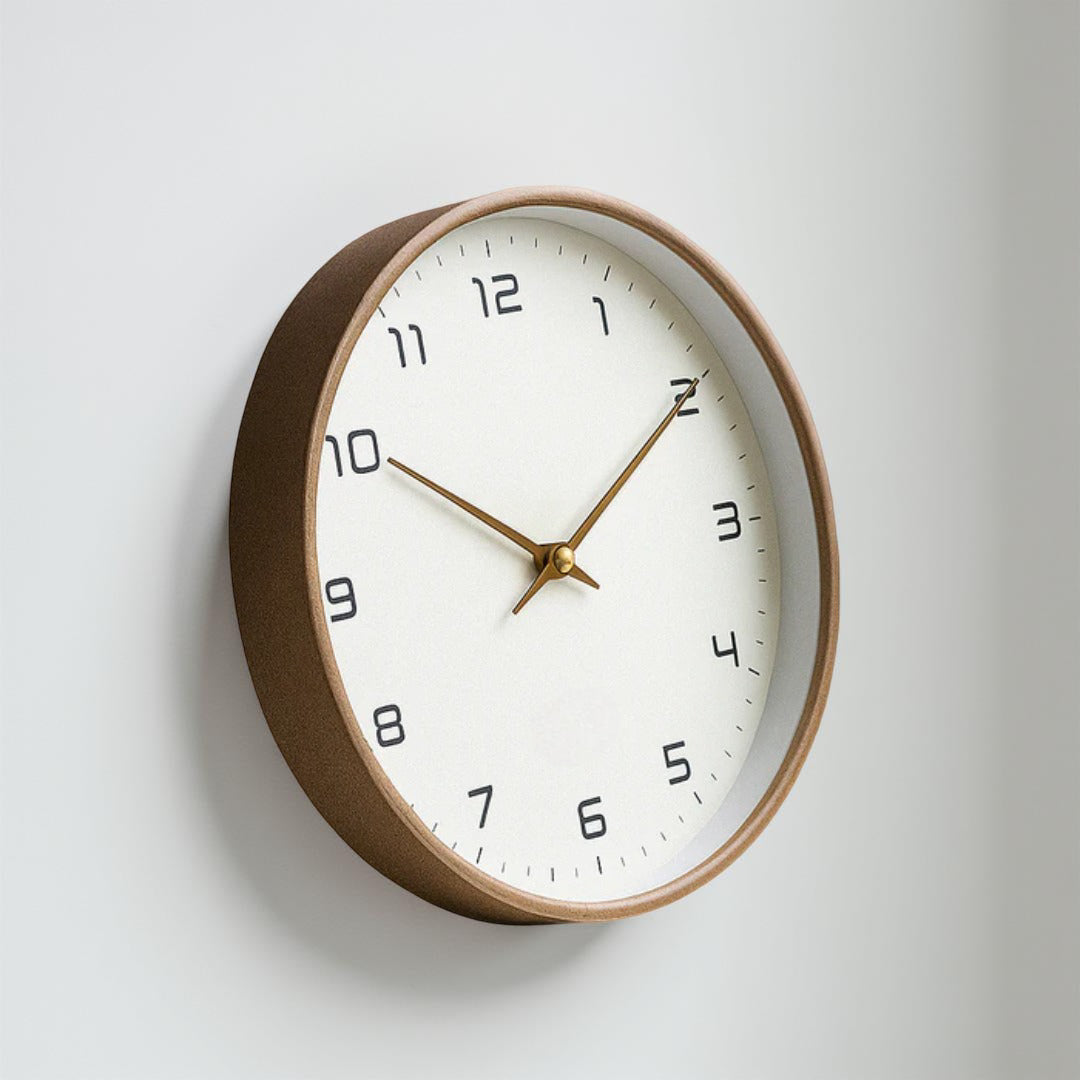 Elegant Minimalist Wooden Wall Clock with Silent Quartz Movement for Quiet Home Decor