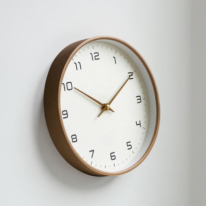 Elegant Minimalist Wooden Wall Clock with Silent Quartz Movement for Quiet Home Decor