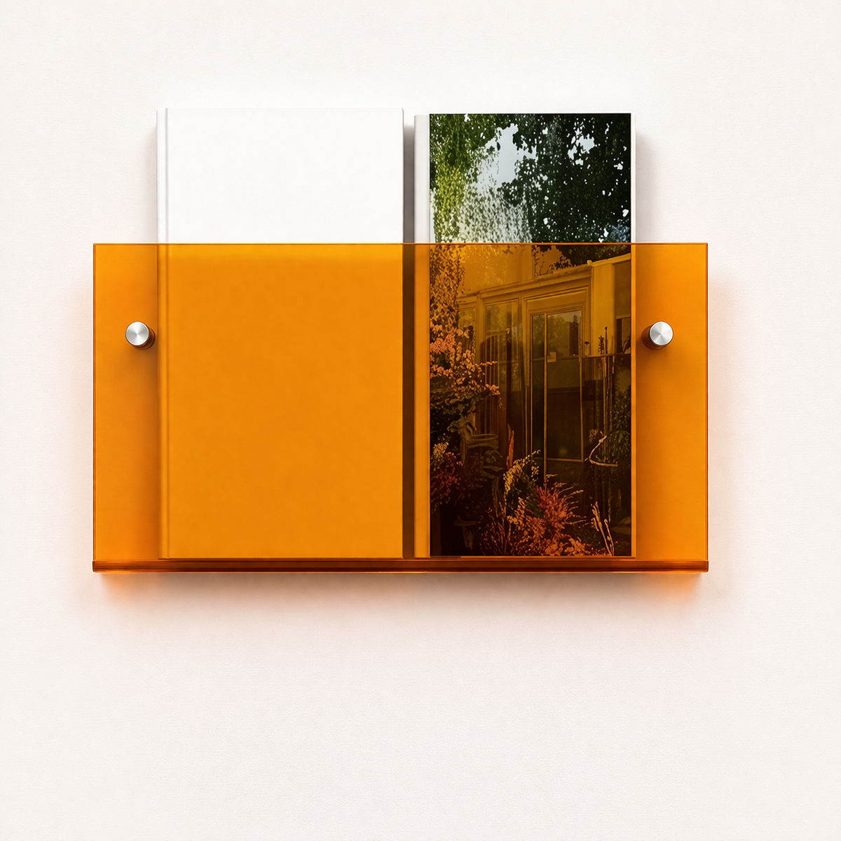 Acrylic Floating Wall Shelf - Magazine Display & Storage Organizer