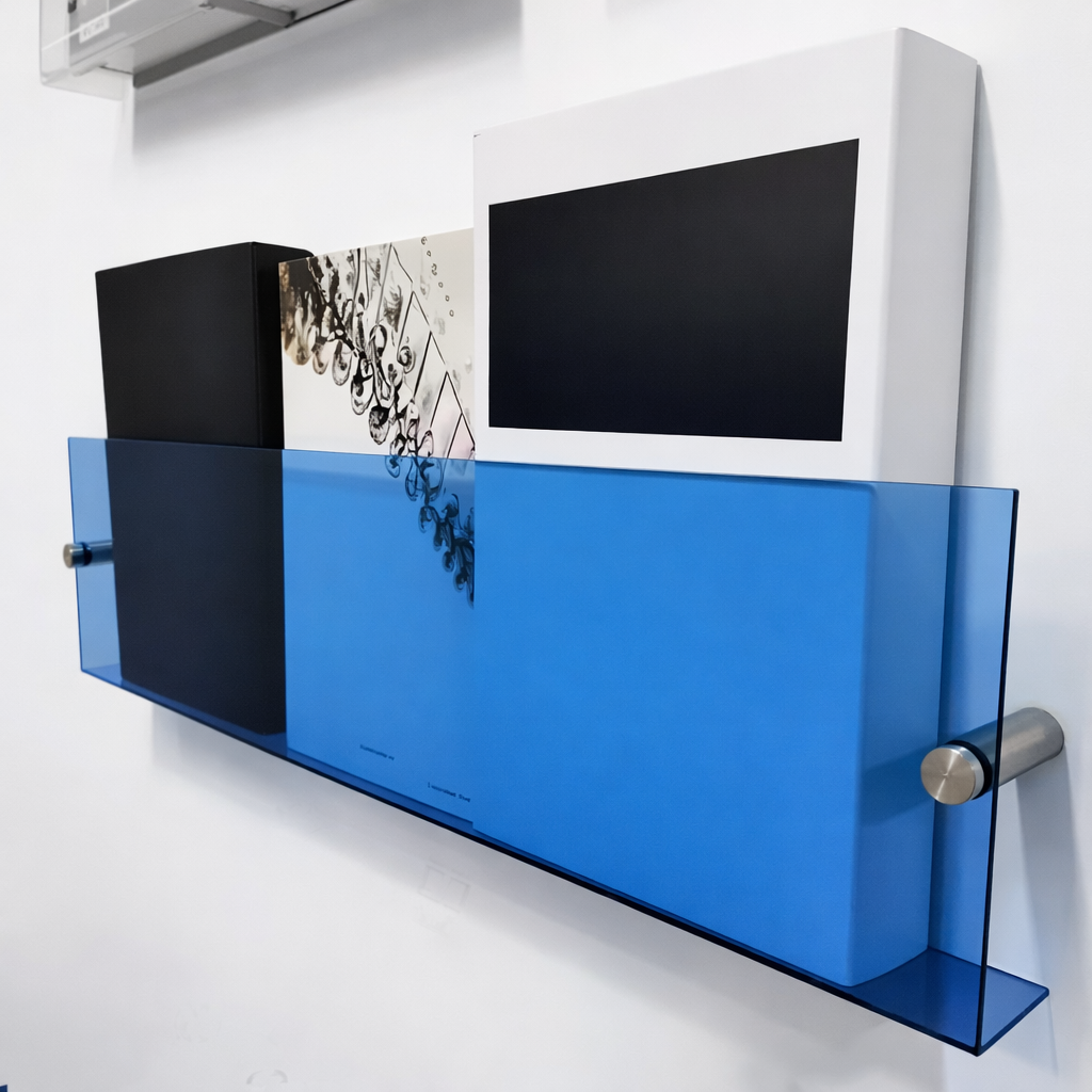 Acrylic Floating Wall Shelf - Magazine Display & Storage Organizer