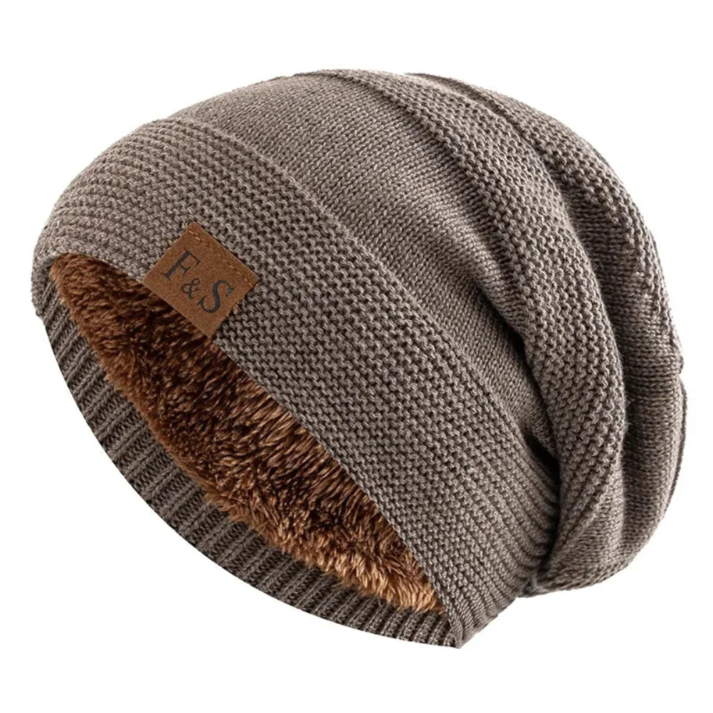 Cozy Slouch Beanie - Knit Winter Hat with Acrylic Lining