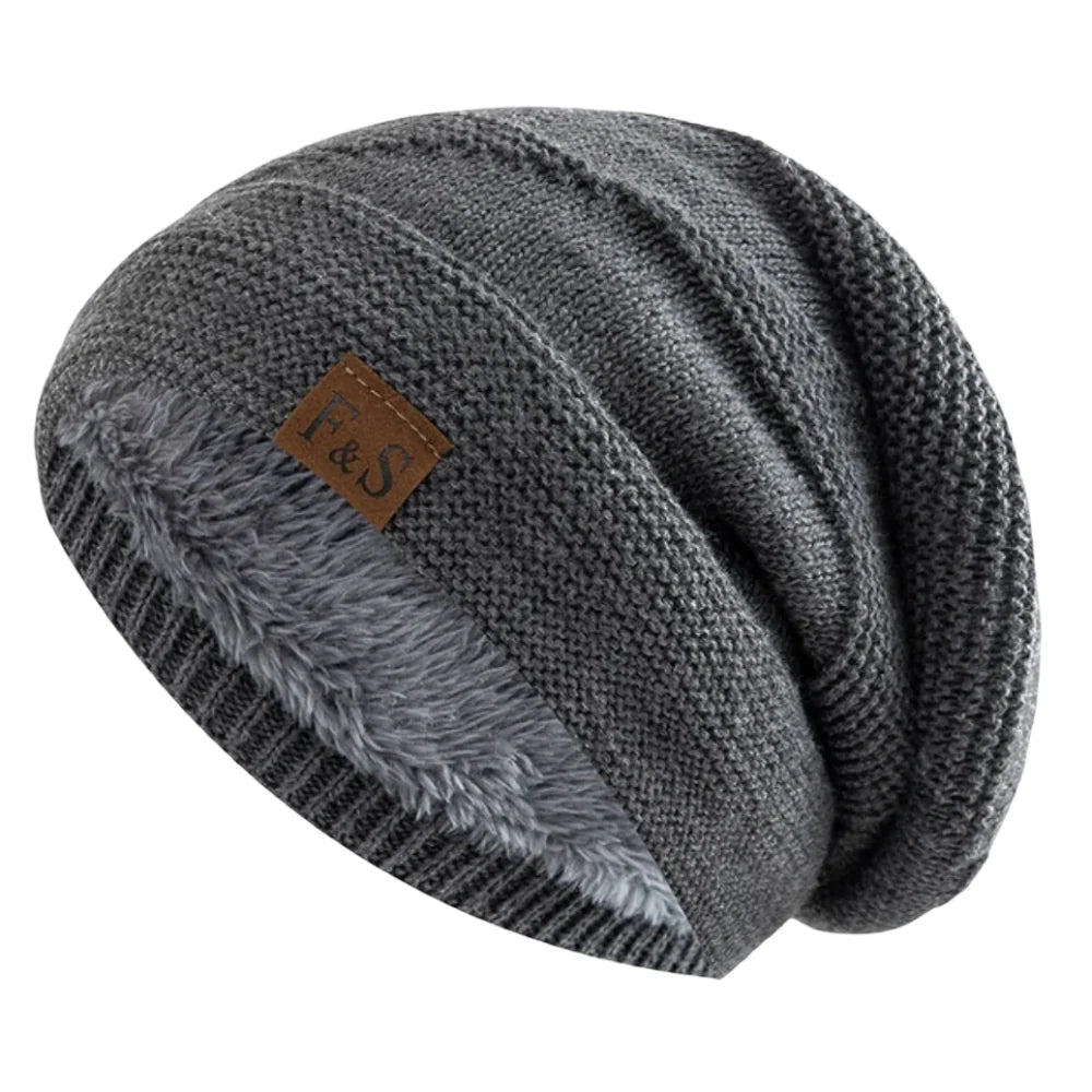 Cozy Slouch Beanie - Knit Winter Hat with Acrylic Lining