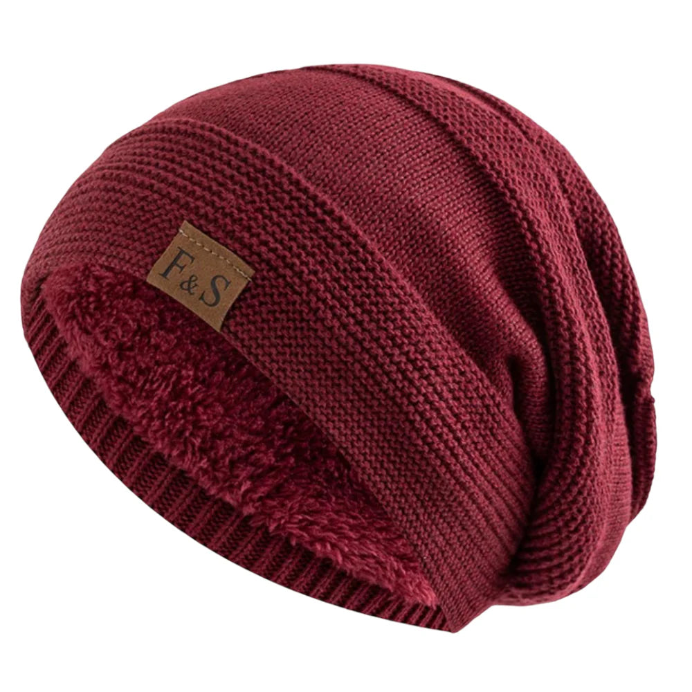 Cozy Slouch Beanie - Knit Winter Hat with Acrylic Lining