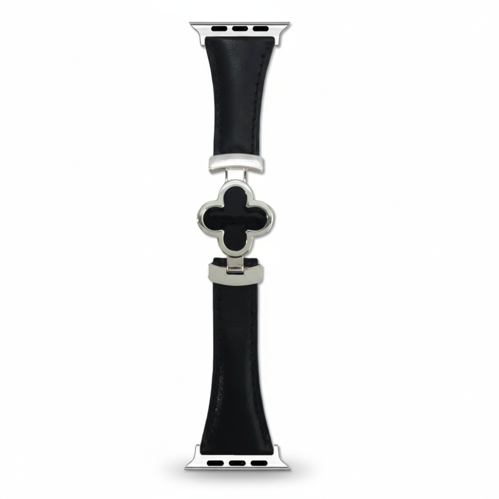 Floral Leather Watch Band - Adjustable Smartwatch Replacement Strap