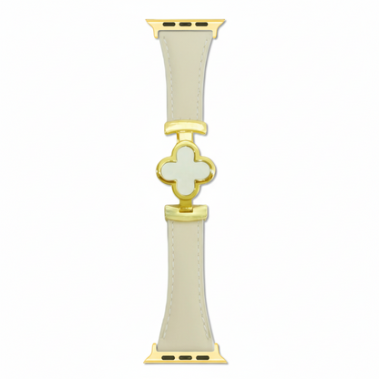 Floral Leather Watch Band - Adjustable Smartwatch Replacement Strap