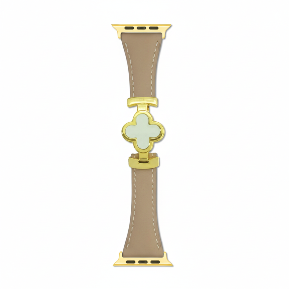 Floral Leather Watch Band - Adjustable Smartwatch Replacement Strap