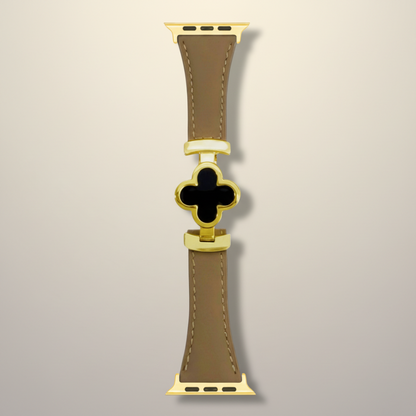 Floral Leather Watch Band - Adjustable Smartwatch Replacement Strap