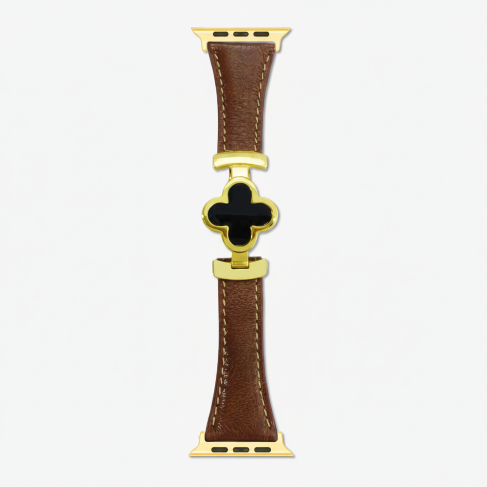 Floral Leather Watch Band - Adjustable Smartwatch Replacement Strap