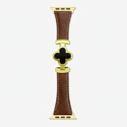 Floral Leather Watch Band - Adjustable Smartwatch Replacement Strap