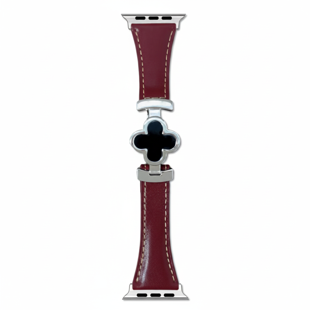 Floral Leather Watch Band - Adjustable Smartwatch Replacement Strap