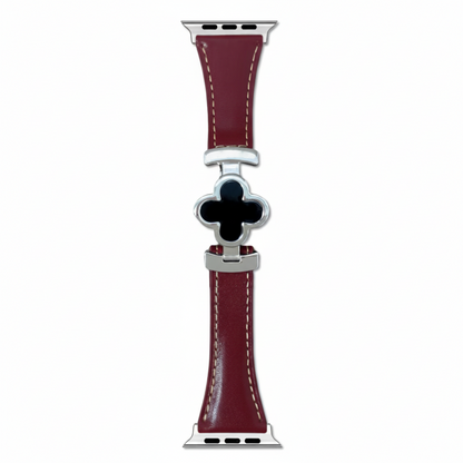 Floral Leather Watch Band - Adjustable Smartwatch Replacement Strap