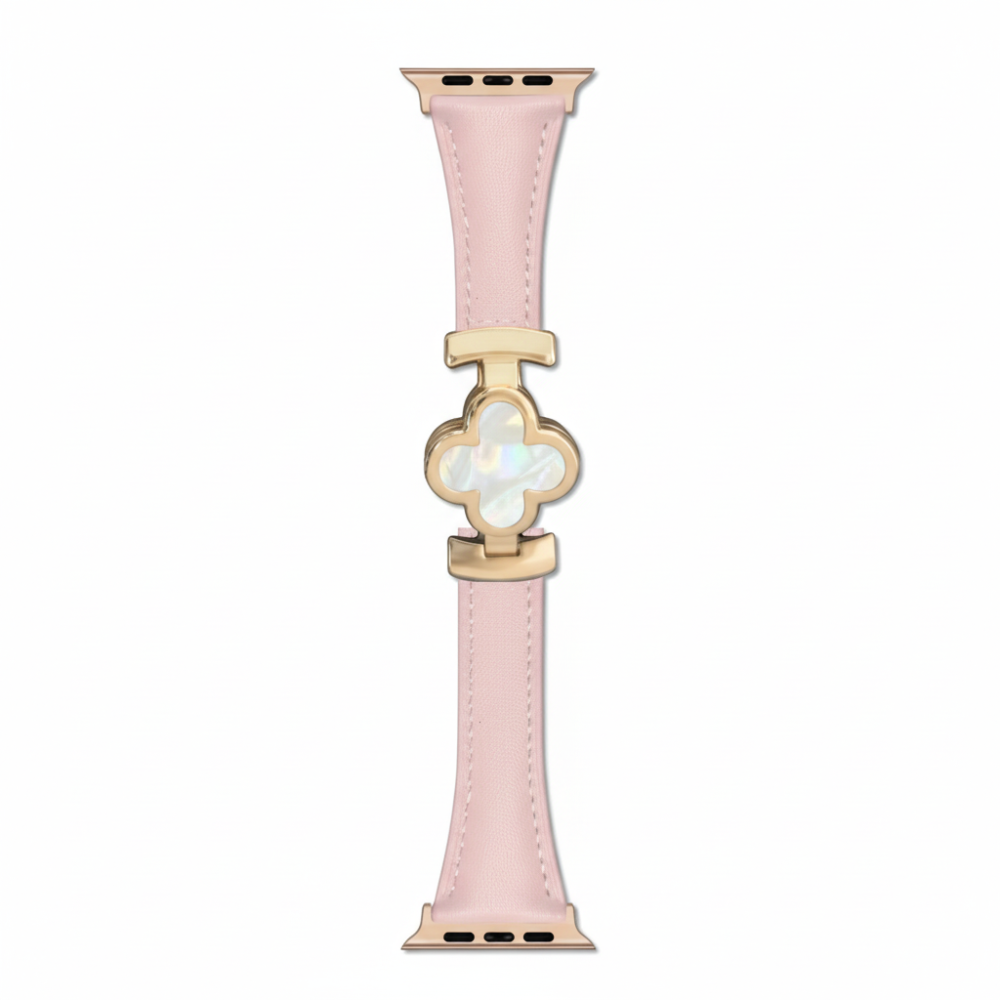 Floral Leather Watch Band - Adjustable Smartwatch Replacement Strap