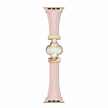 Floral Leather Watch Band - Adjustable Smartwatch Replacement Strap