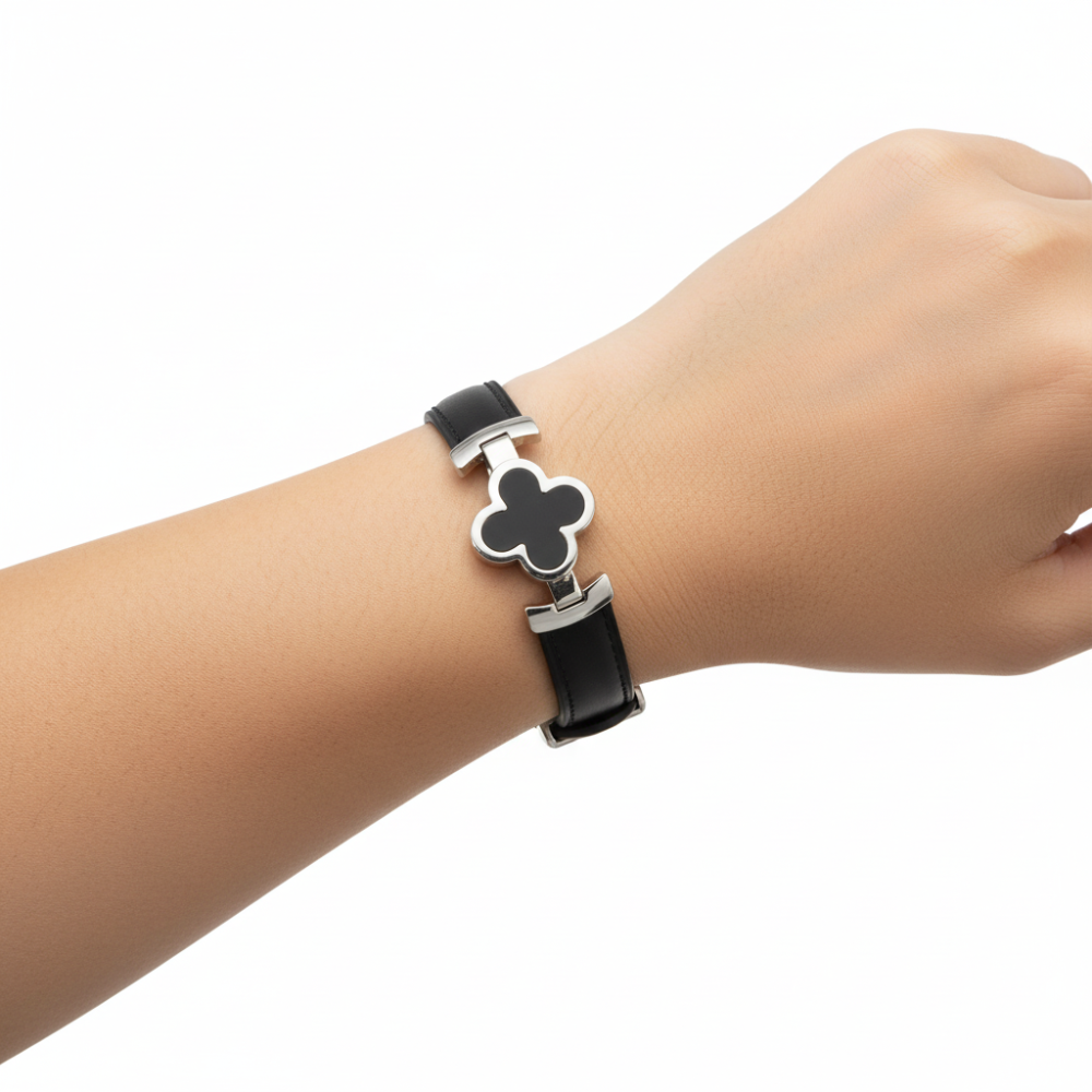 Floral Leather Watch Band - Adjustable Smartwatch Replacement Strap