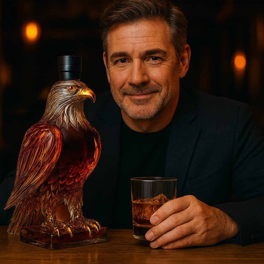 Eagle Whiskey Decanter – Elegant Glass Bottle for Decorative Bar Display