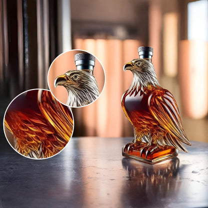Eagle Whiskey Decanter – Elegant Glass Bottle for Decorative Bar Display