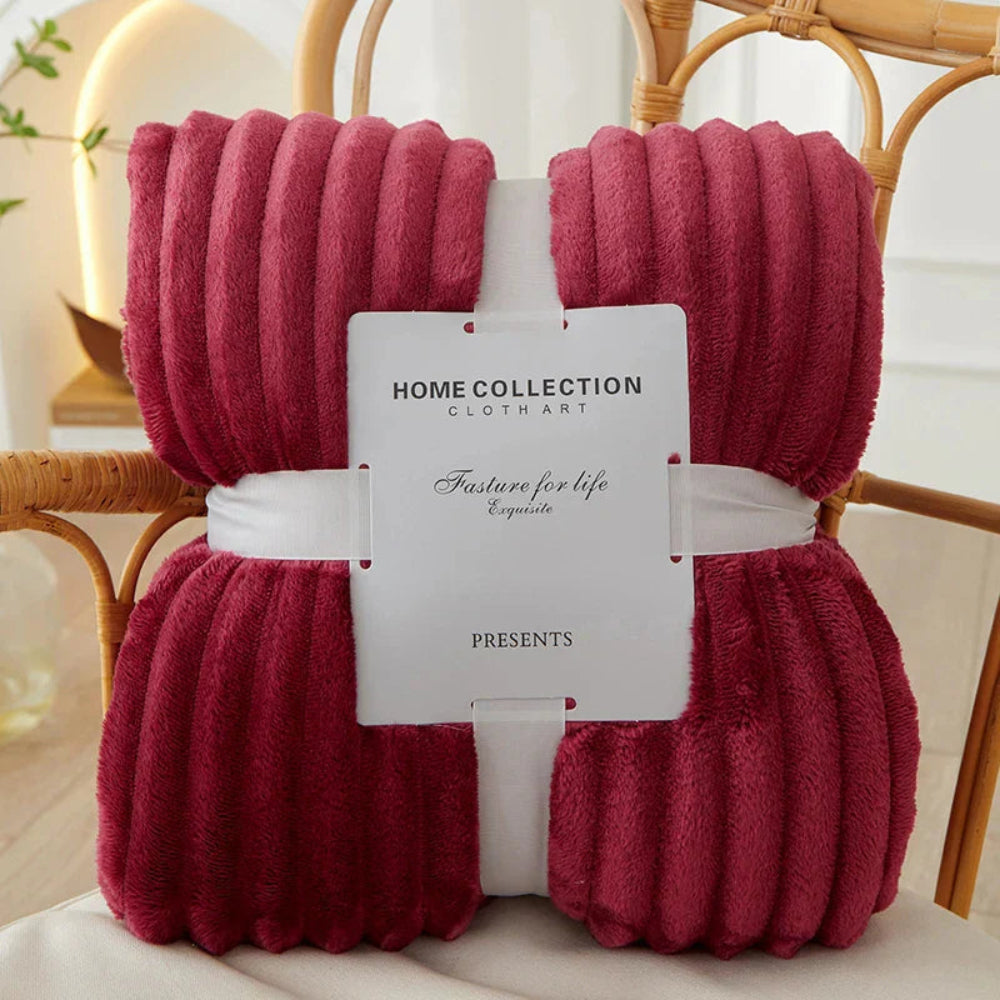 Cozy Striped Ribbed Throw Blanket for Bed and Sofa