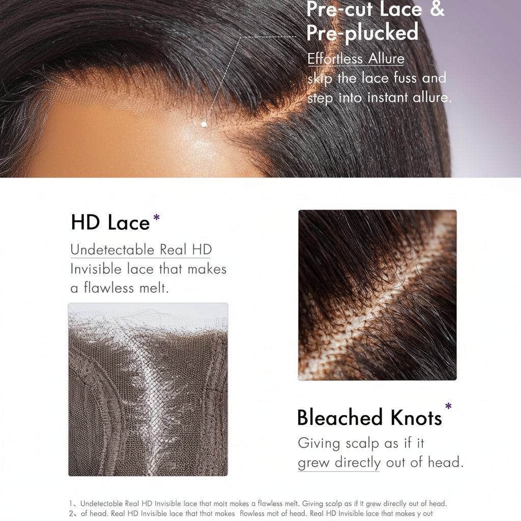 Glueless Human Hair Lace Front Wig - Bob Straight, Yaki Texture