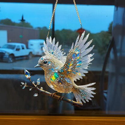 Bluebird Stained Glass Window Suncatcher - Acrylic Hanging Decor