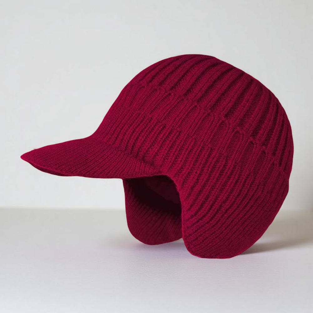 Cozy Winter Knit Beanie with Visor and Ear Flaps - Cold Weather Essential