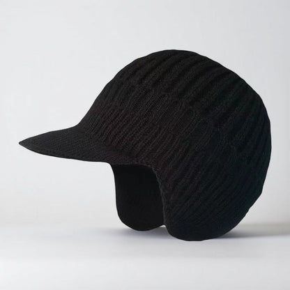 Cozy Winter Knit Beanie with Visor and Ear Flaps - Cold Weather Essential