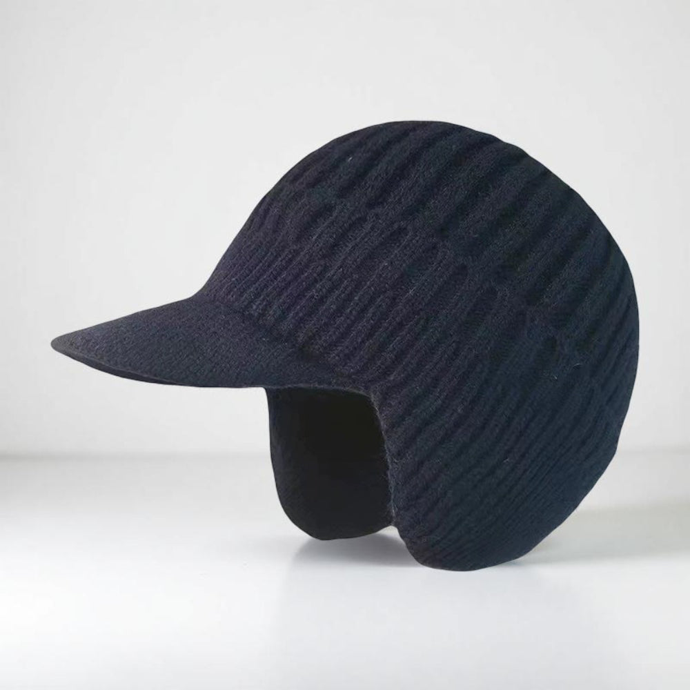 Cozy Winter Knit Beanie with Visor and Ear Flaps - Cold Weather Essential