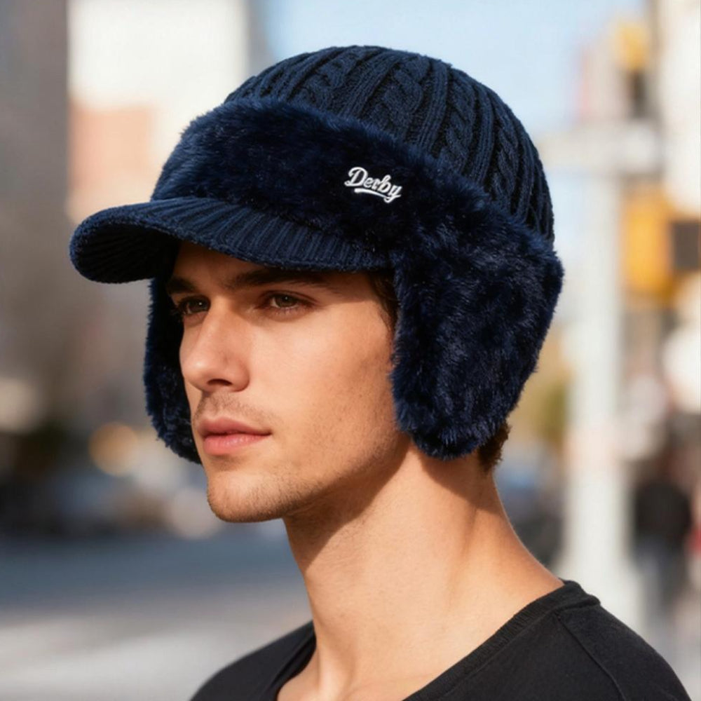 Cozy Winter Trapper Hat with Ear Flaps - Knit Cap