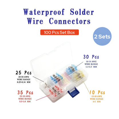All-in-One Wire Connector Kit with Heat-Shrink Solder Sleeves - Electrical Assortment Set