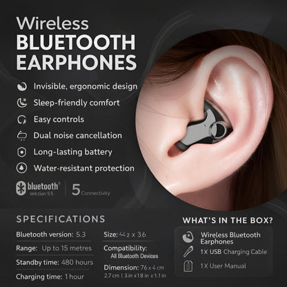 Bluetooth Noise-Cancelling Wireless Earbuds — In-Ear Headphones