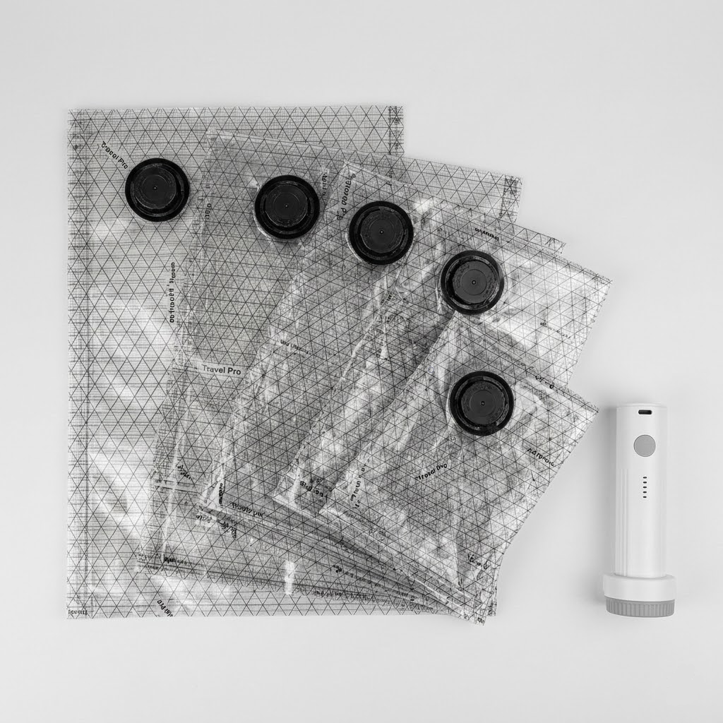 Cordless Vacuum Storage Bags with Pump – Travel Packing Set