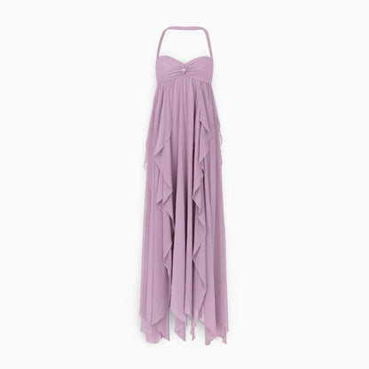 Elegant Women's Pleated Off-Shoulder Maxi Formal Gown