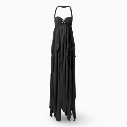 Elegant Women's Pleated Off-Shoulder Maxi Formal Gown