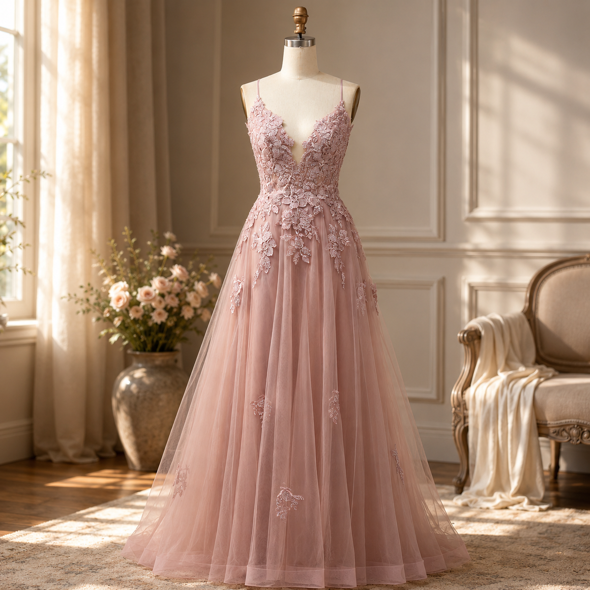 Elegant Lace-Up Prom Dress for Women - Formal Evening Gown