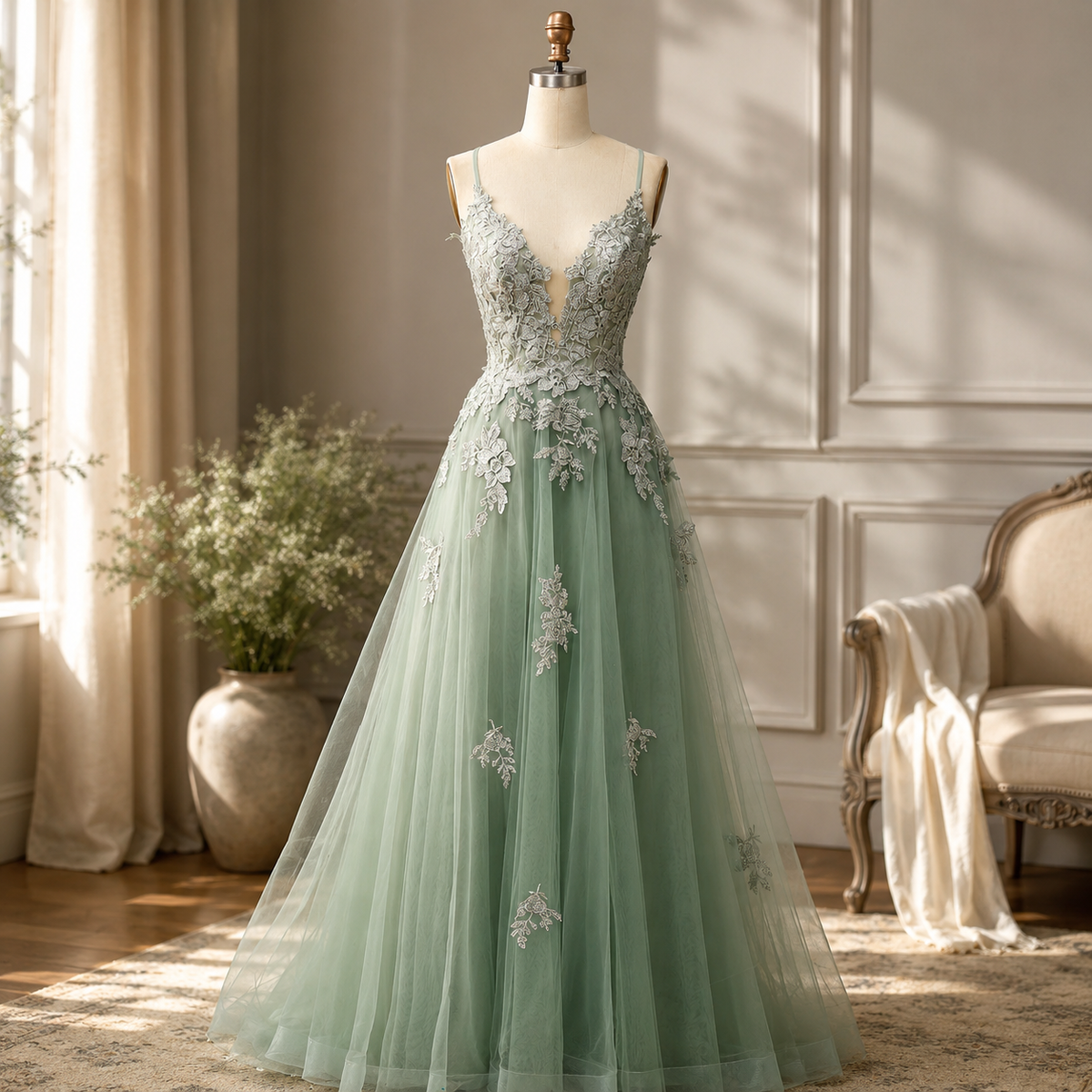 Elegant Lace-Up Prom Dress for Women - Formal Evening Gown