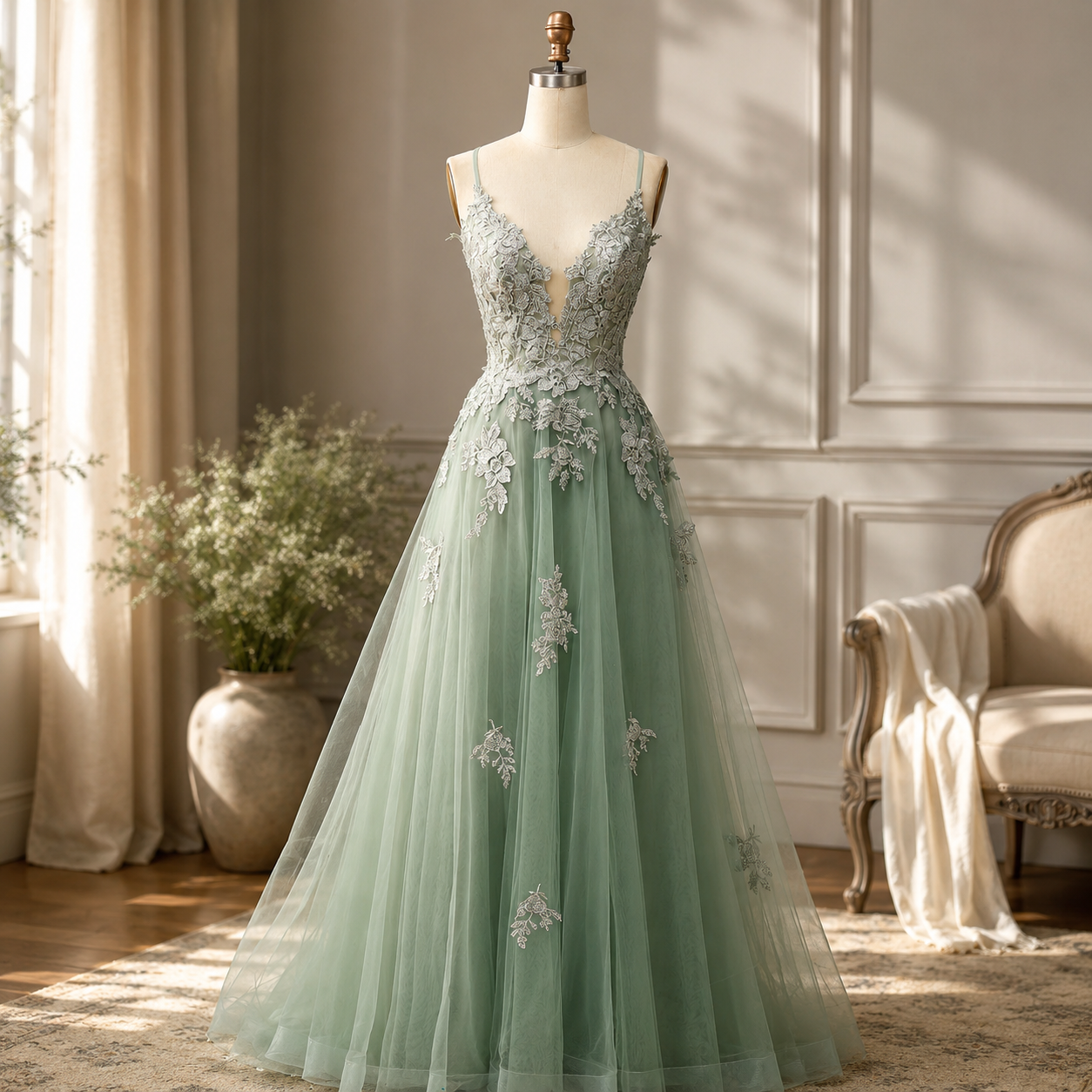 Elegant Lace-Up Prom Dress for Women - Formal Evening Gown