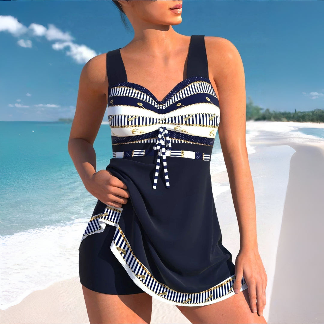 Chic Women's Swim Dress One-Piece Beach Swimsuit
